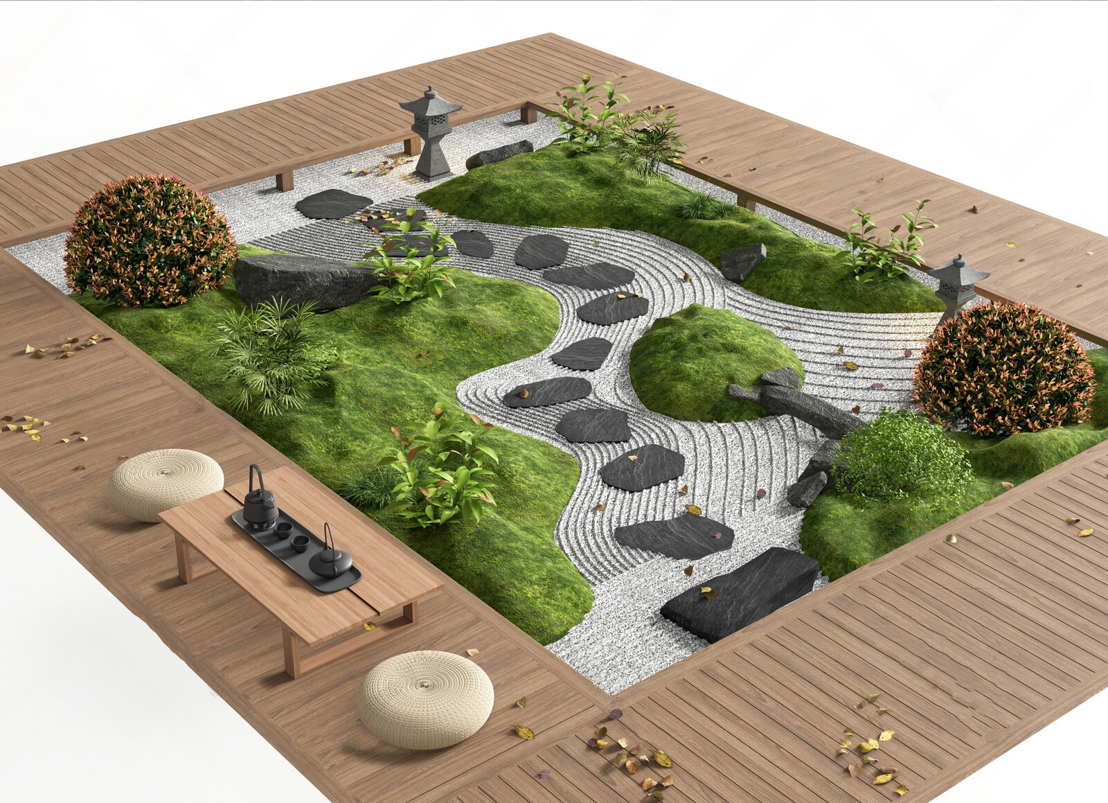 Set 30 Zen Garden, Japanese Courtyard & Outdoor Interior 3D Assets | 3ds Max N241 - Ảnh 19