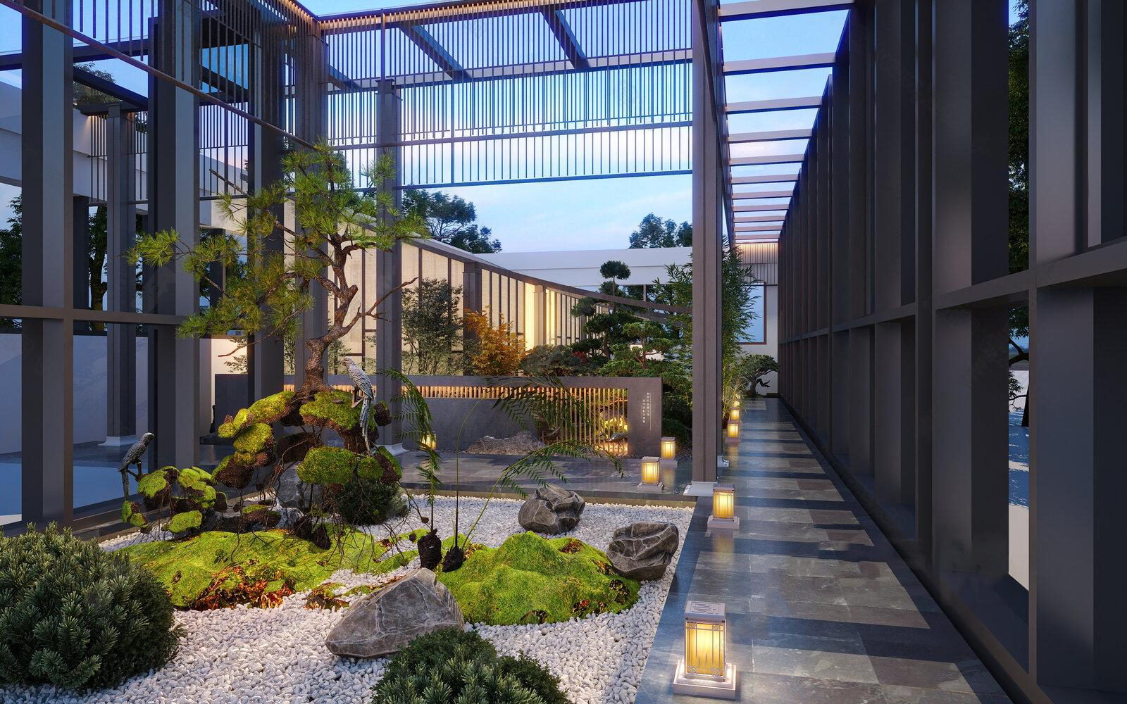 Set 30 Zen Garden, Japanese Courtyard & Outdoor Interior 3D Assets 3ds Max N241