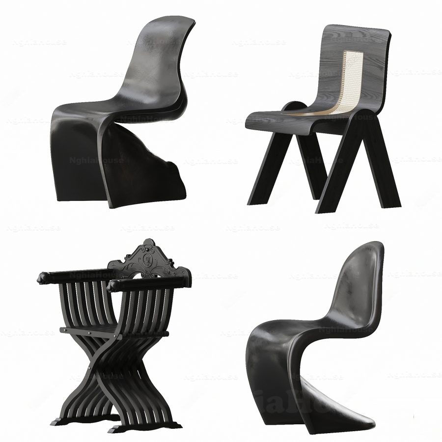 Set of 30 Chair 3Ds Max Models High-Quality Furniture Collection