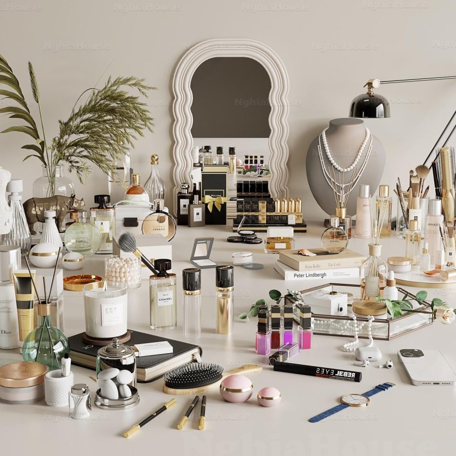 Set of 30 Fashion & Cosmetics 3Ds Max Models High-Quality Retail Display Assets