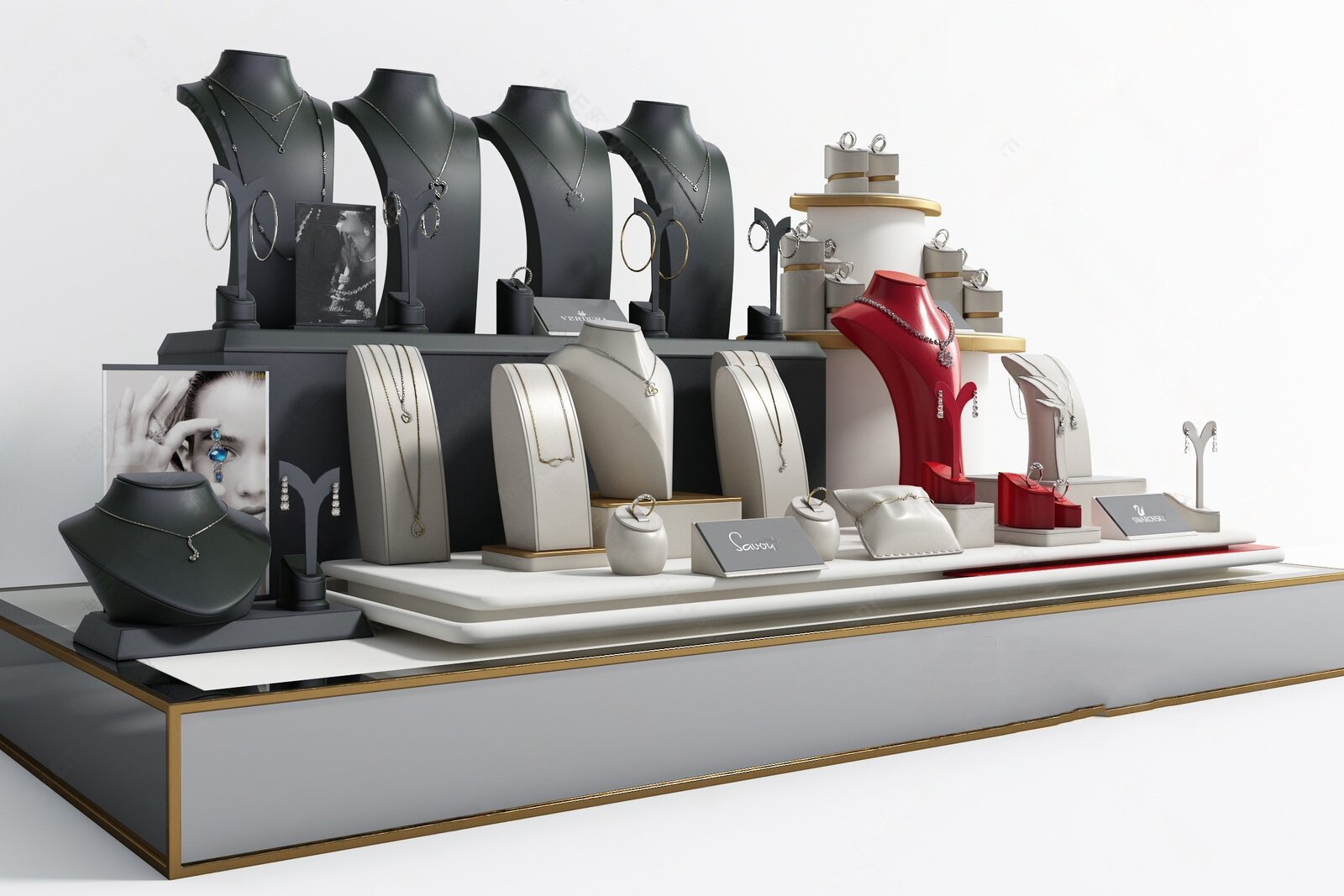 Set of 30 Jewelry Display Stand 3D Models – Minimal Style 3ds Max N238 - Ảnh 14