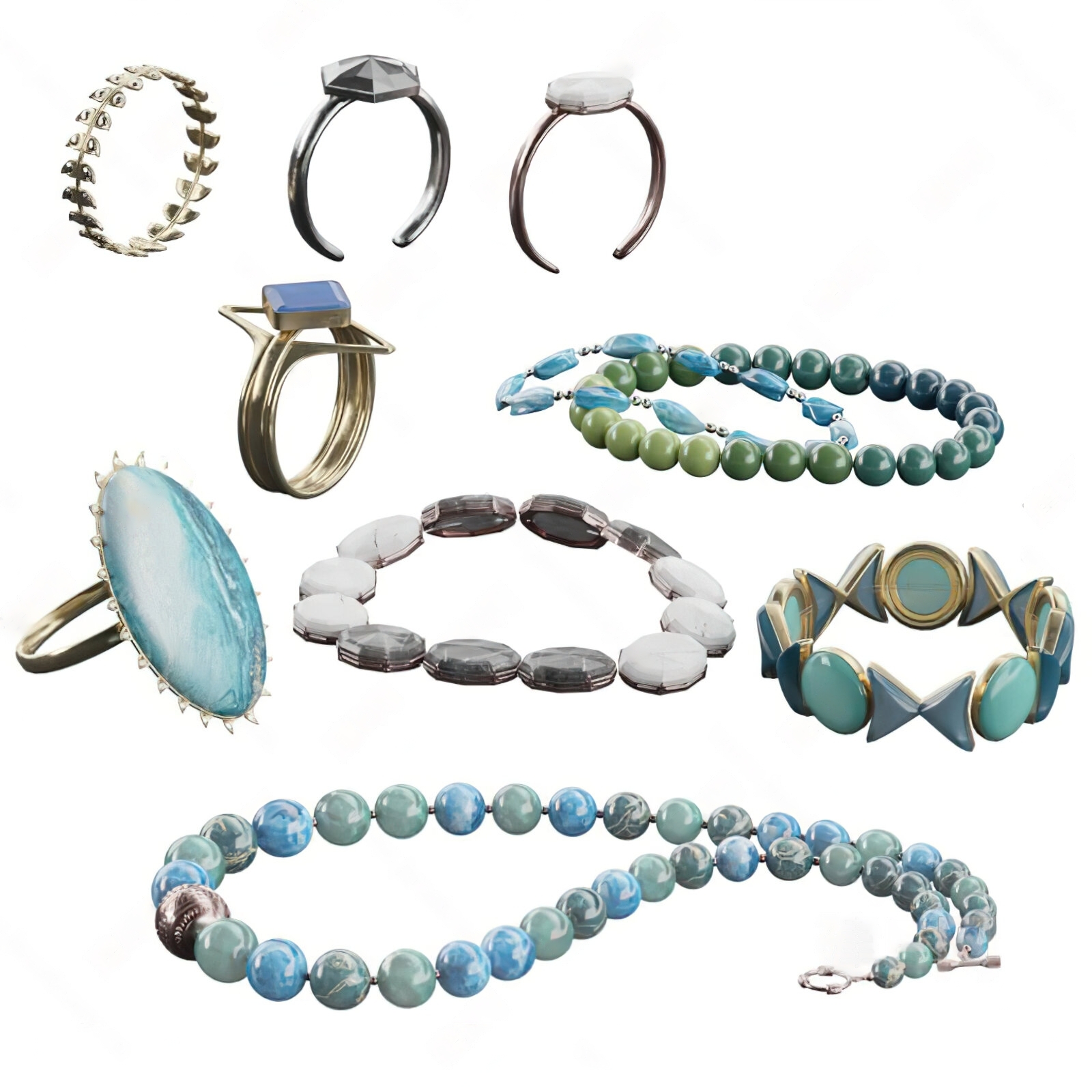 Set of 30 Jewelry Display Stand 3D Models – Minimal Style 3ds Max N238 - Ảnh 11