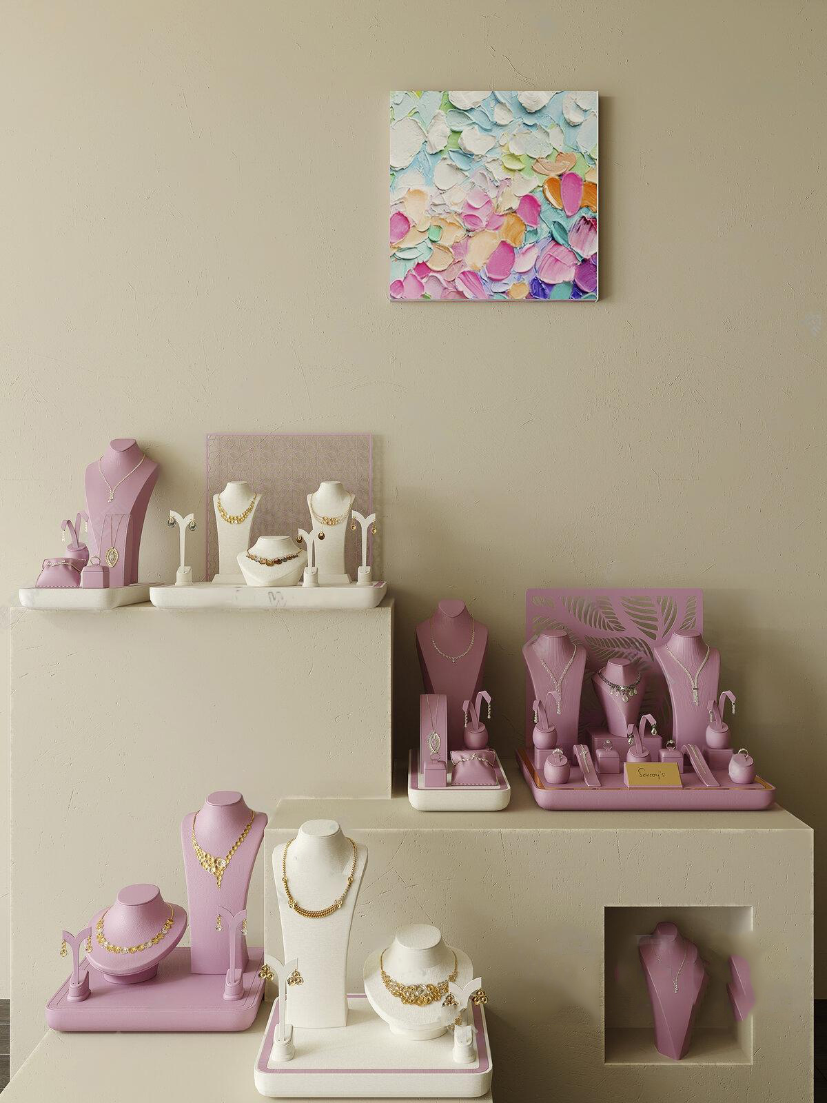 Set of 30 Jewelry Display Stand 3D Models – Minimal Style 3ds Max N238 - Ảnh 15