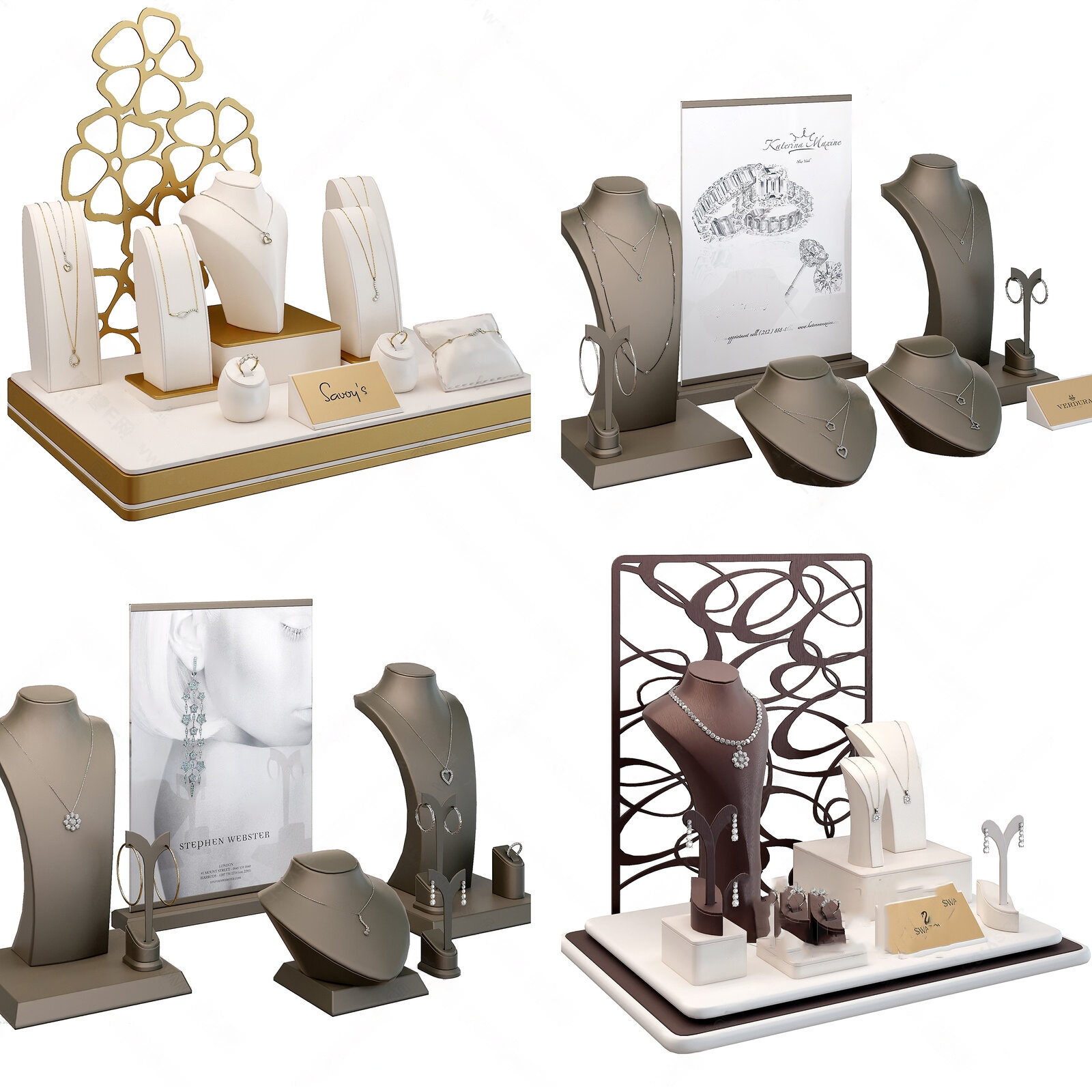 Set of 30 Jewelry Display Stand 3D Models – Minimal Style 3ds Max N238 - Ảnh 7