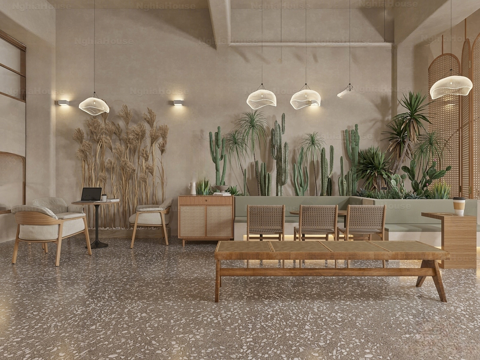 Set of 30 Tea & Coffee Space 3Ds Max Models Cafe Interior Design Collection N83 - Ảnh 24