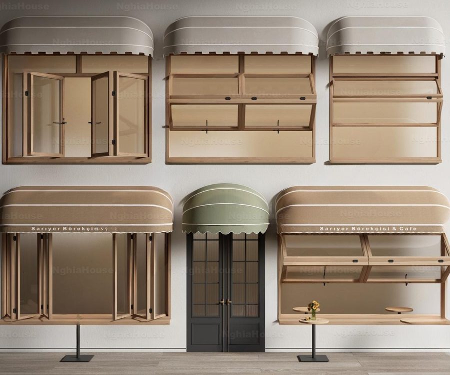 Storefront Coffee Shop Door and Roof 3D Models for Visualization | 3ds Max