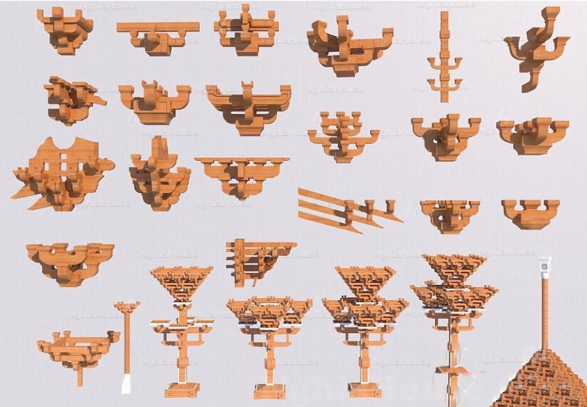 Traditional Wooden Detail 3D Models Collection – Set 30 3ds Max