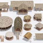 SET 30 Models Tropical Resort Thatched Roof Exterior 3D Models – 30 Assets  3ds Max N149