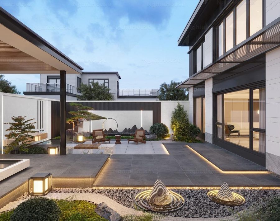 Villa Garden Landscape Design 3D Assets – Set of 30 3ds Max