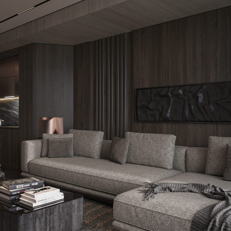 3Ds Max Living Room – Kitchen Interior Model Download By 256 Studio ...