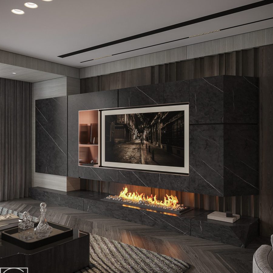 3Ds Max Living Room – Kitchen Interior Model Download By 256 Studio