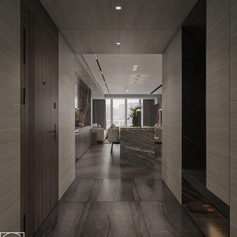 3Ds Max Living Room – Kitchen Interior Model Download By 256 Studio