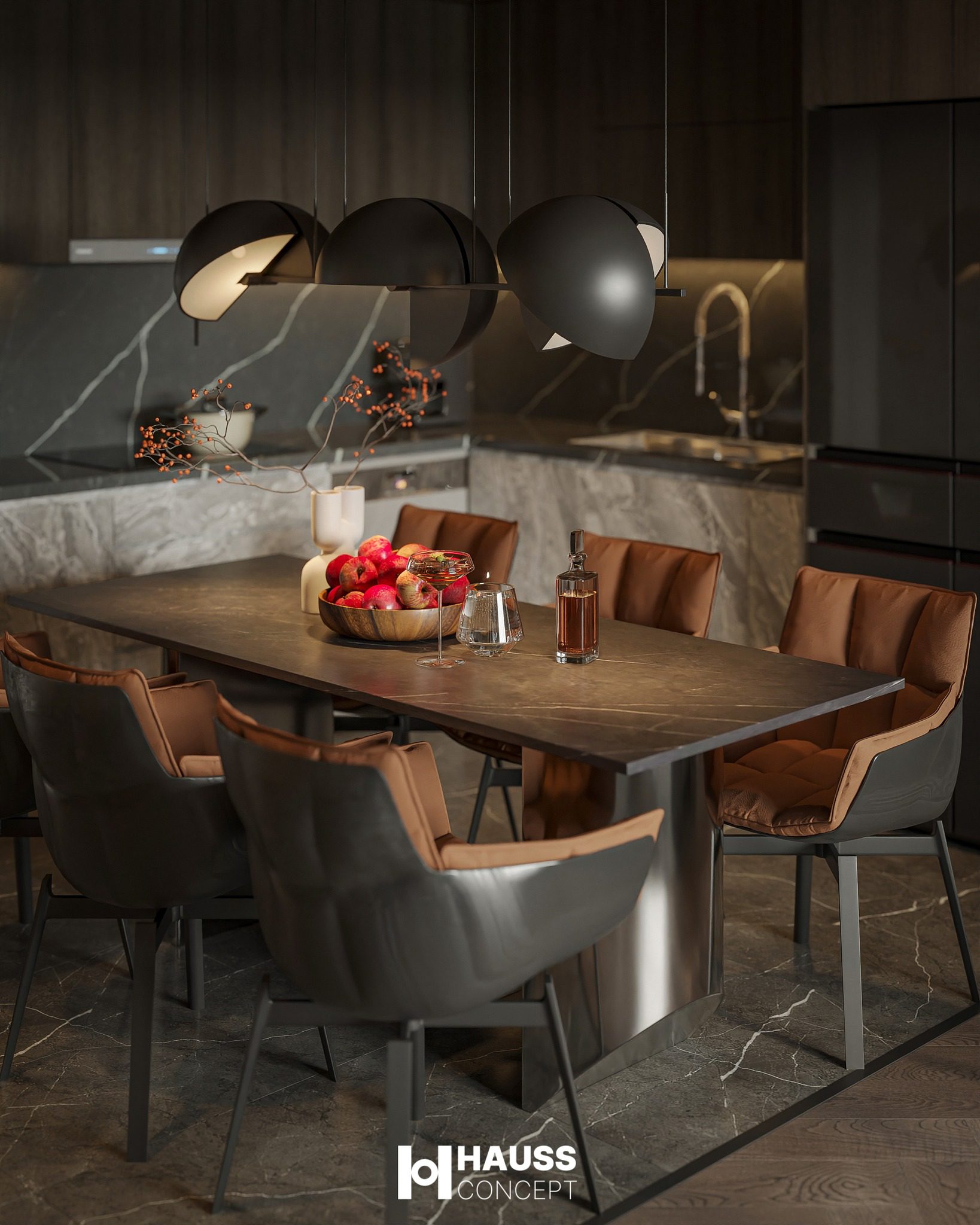 3Ds Max Living Room – Kitchen Interior Model Download by Cao Huy Hoang - Ảnh 9