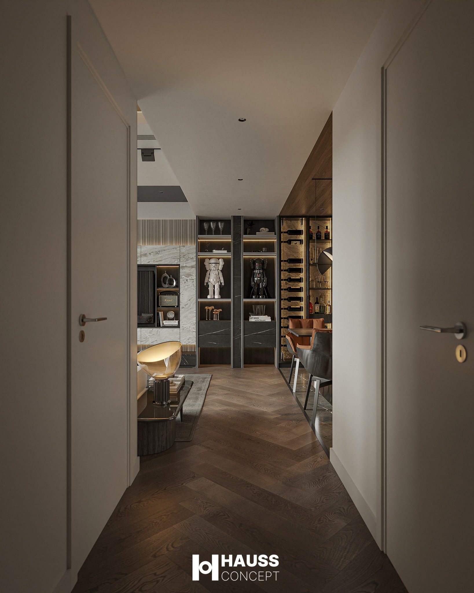 3Ds Max Living Room – Kitchen Interior Model Download by Cao Huy Hoang - Ảnh 10