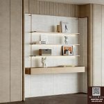 Luxury Wooden Wall Cabinet 3D Model – Minimal Interior Shelf – 3ds Max Vray High Quality Render_7593_VR