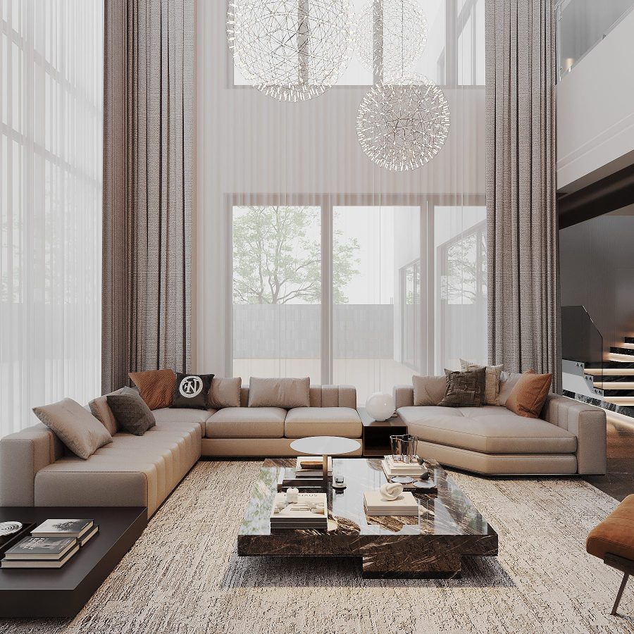 3Ds Max Living Room – Kitchen Interior Model Download By Nguyen Huu Cong