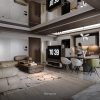 3Ds Max Living Room – Kitchen Interior Model Download by Huy Nguyen