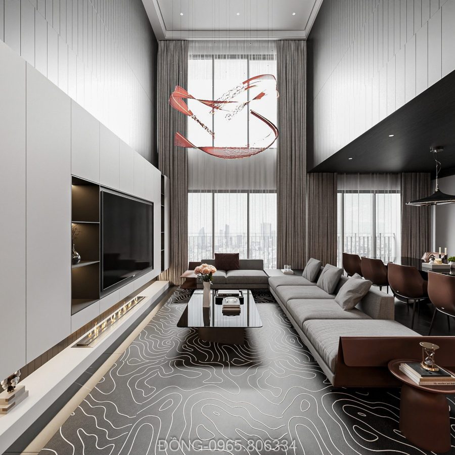 3Ds Max Living Room – Kitchen Interior Model Download by Nguyen Duy Dong