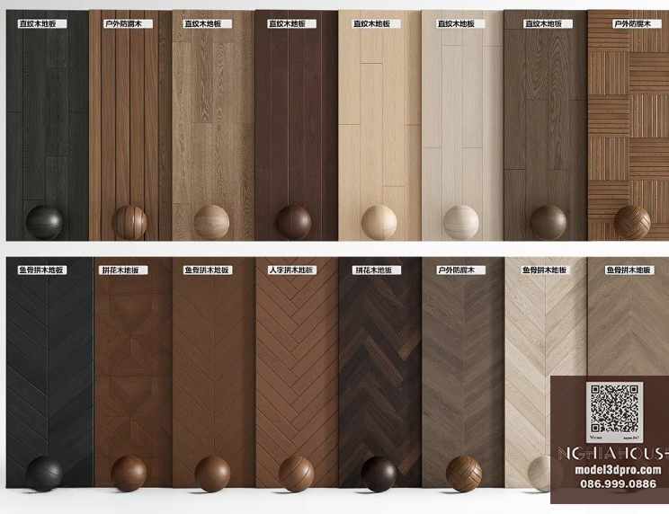 Free 3D Wood Flooring Materials Collection – High Quality Texture & 3ds Max Models Download_2604
