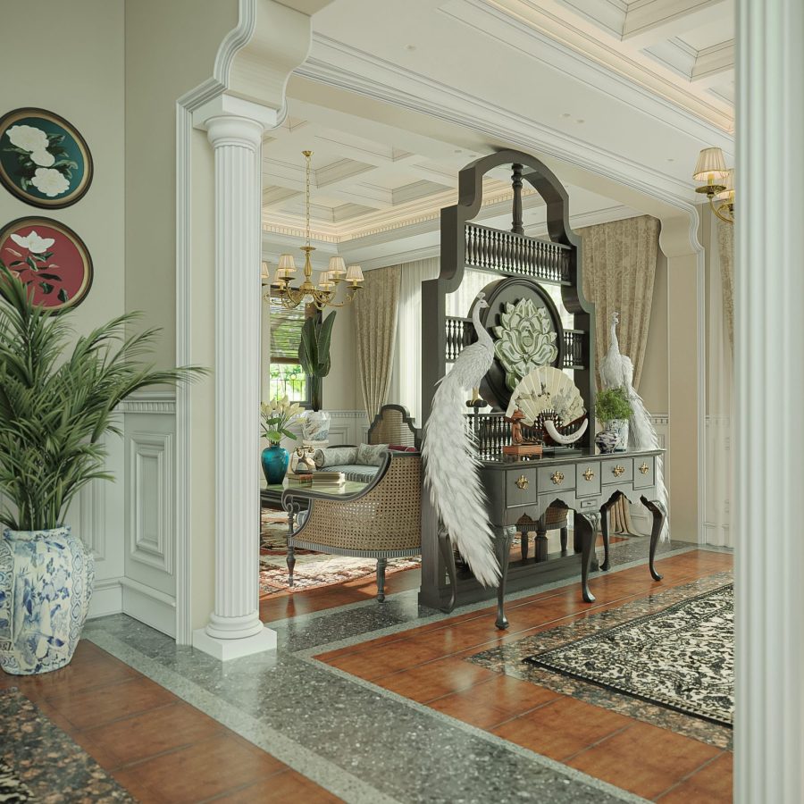 3Ds Max Indochine Living Room – Kitchen Interior Model Download By Nam ...