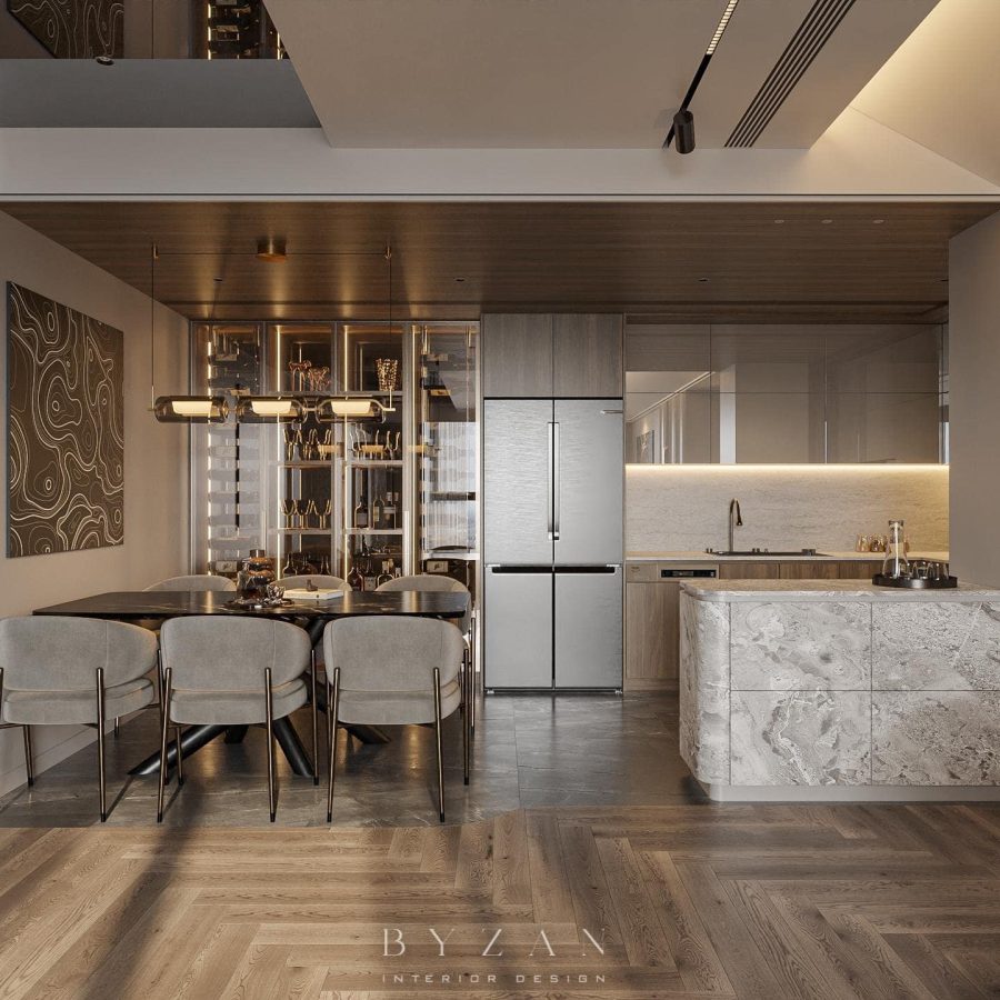 3Ds Max Living Room – Kitchen Interior Model Download by Huy Vuong - 3D ...