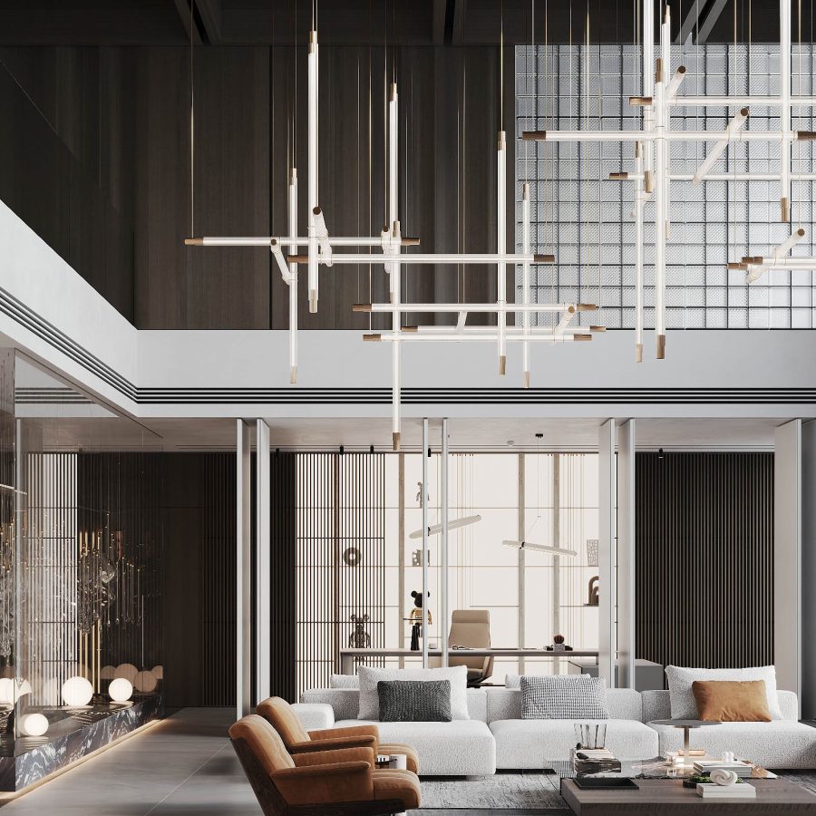 3Ds Max Living Room – Kitchen Interior Model Download by Dinh Van Nam