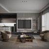 3Ds Max Living Room – Kitchen Interior Model Download by Nguyen Bao