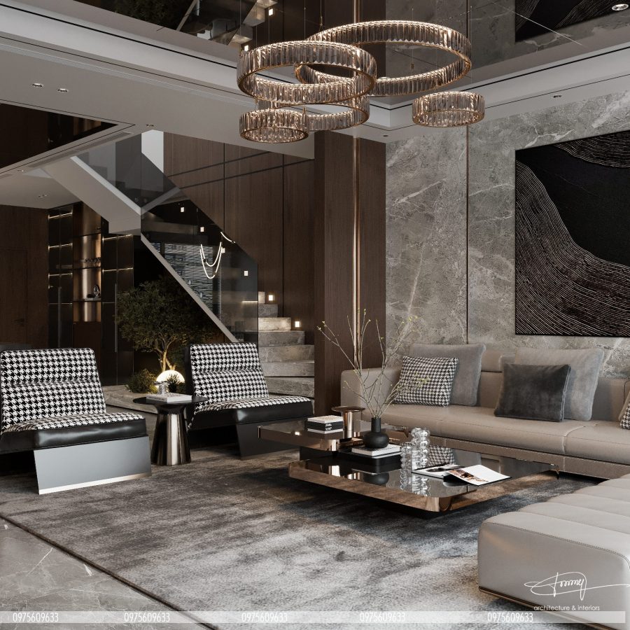 3Ds Max Living Room – Kitchen Interior Model Download by Quoc Tung