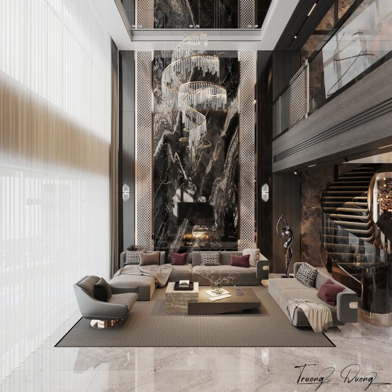 3Ds Max Living Room – Kitchen Interior Model Download by Truong Duong