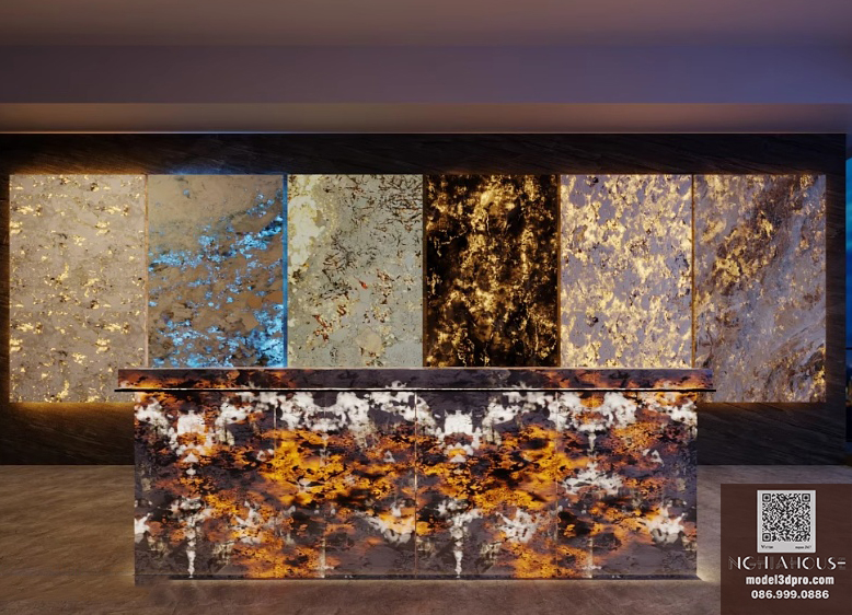 Free 3ds Max Bar Counter Interior Scene with Luxury Stone Texture – High Quality Download_8233