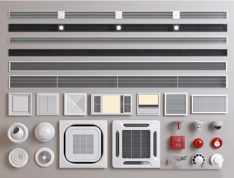 Free 3ds Max HVAC Ventilation System Models – Air Conditioner & Ceiling Vent Pack_4908