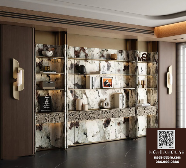Free 3ds Max Modern Decorative Wall Shelf Interior Scene – High Quality 3D Model Download_5162