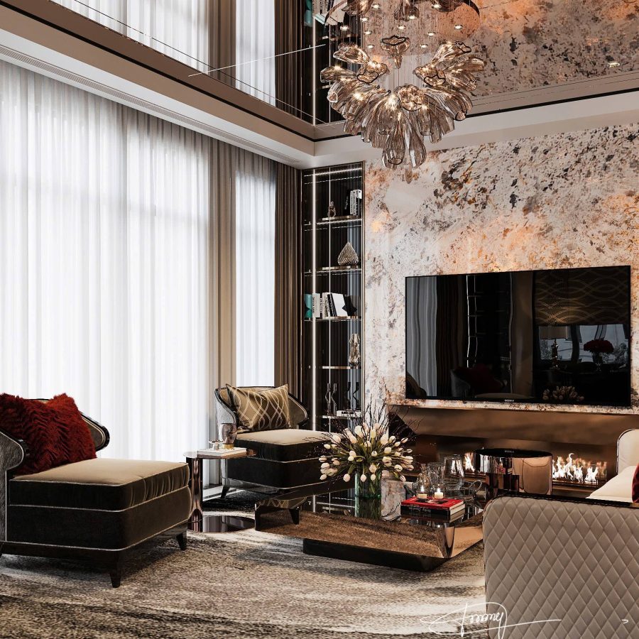 Free Download 3Ds Max Living Room & Kitchen Interior Model – Design by Quoc Tung