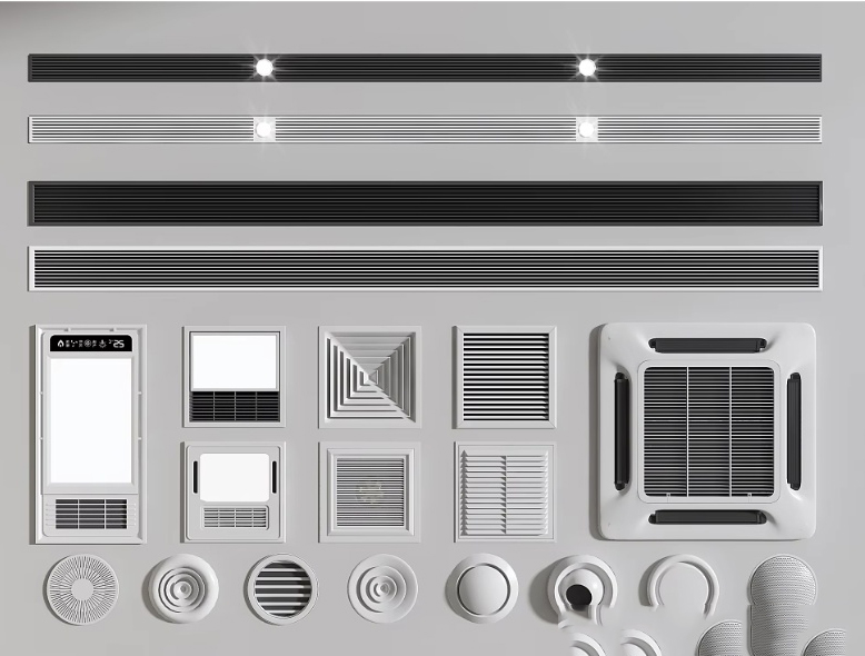 Free HVAC Ventilation System 3D Model Download – Modern Ceiling AC Diffuser for 3ds Max_6776