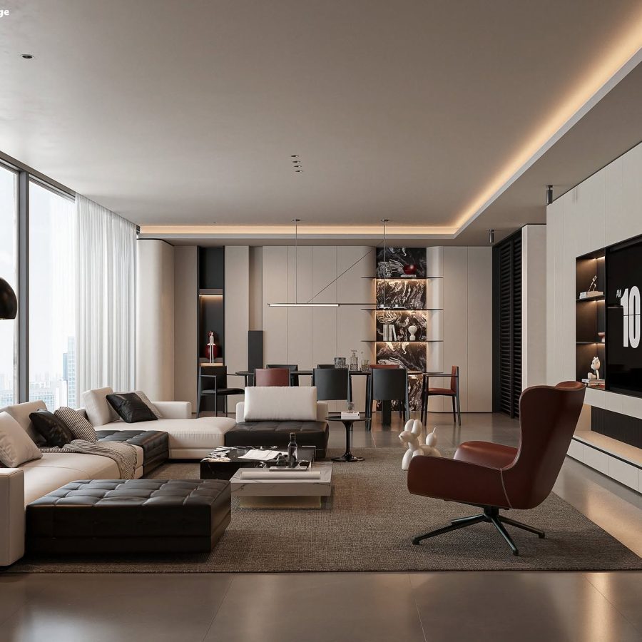 Contemporary Living room Interior SketchUp Model Free Download By Tran Nam