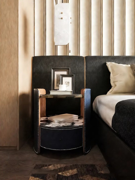 Luxury Modern Bedside Table 3D Model Free Download – Contemporary Nightstand for Bedroom Interior Design_9503