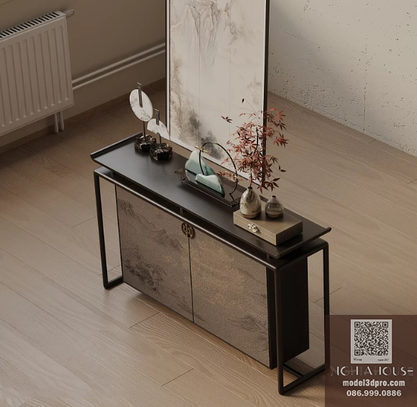 Modern Oriental Console Cabinet 3D Model – Free 3ds Max Download_4476