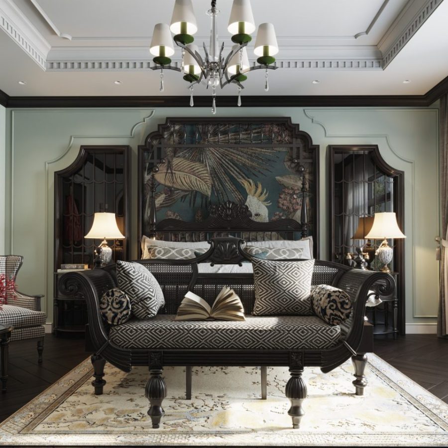 3Ds Max Indochine Bedroom Interior Model Download by Nam Dang