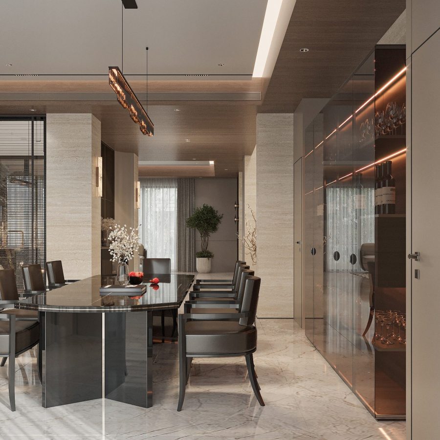 3Ds Max Livingroom – Kitchen Interior Model Download by Quoc Tung