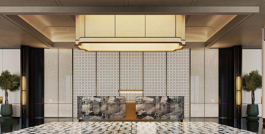 Modern Luxury Hotel Lobby Interior 3ds Max Model – Reception Hall – Corona Render_7869