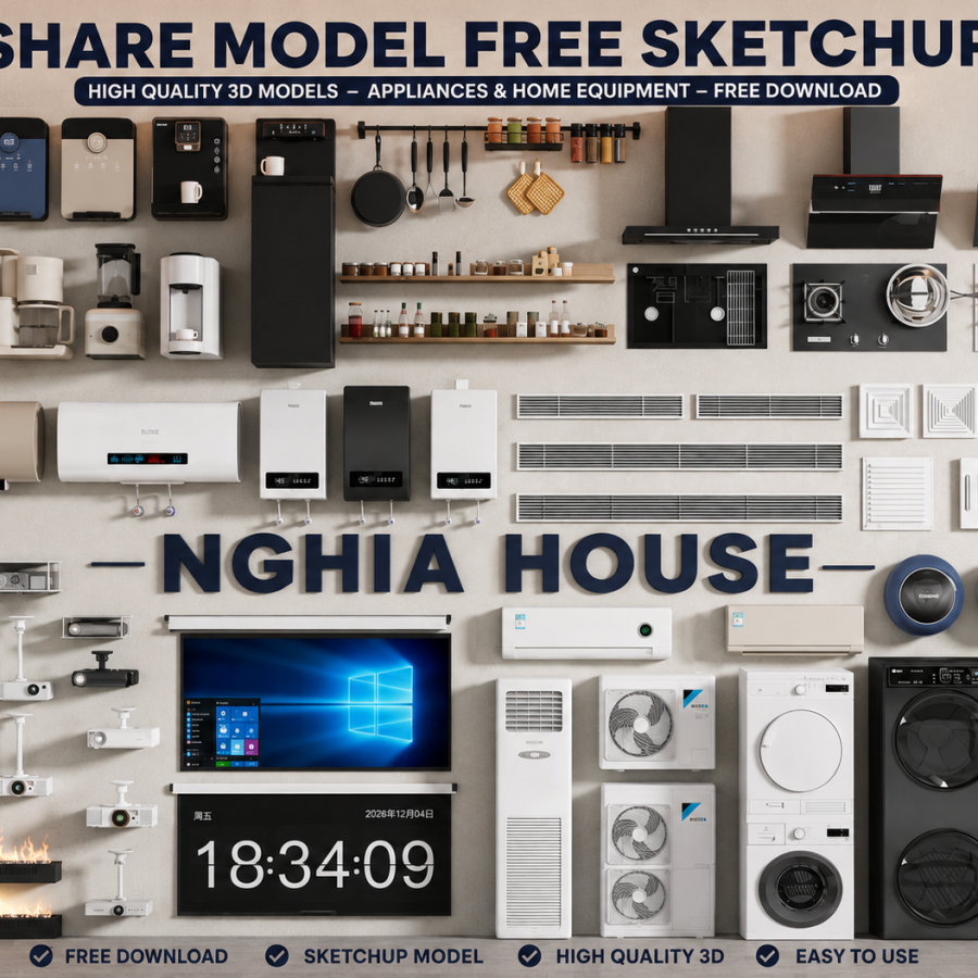 Free 3D Appliance Models for SketchUp & 3ds Max – Kitchen & Home Appliances