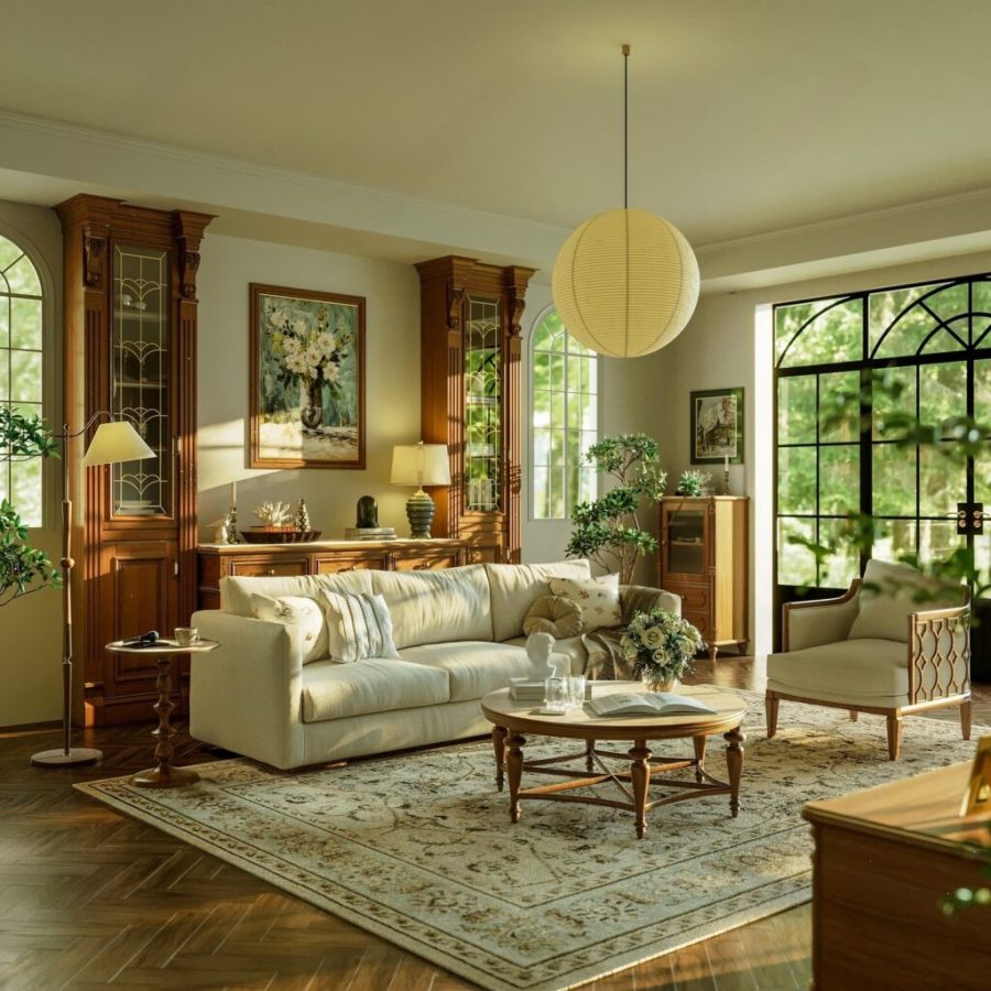 Luxury Classic Living Room Interior Design – Elegant 3D Model