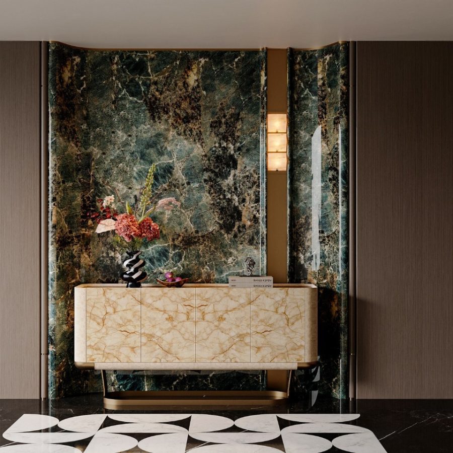 Luxury Marble Console Cabinet 3ds Max V-Ray Render Model