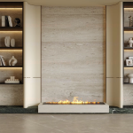 Luxury Modern Fireplace Wall 3D Model TV Wall & Built-In Display Shelves Model3DPro_4616