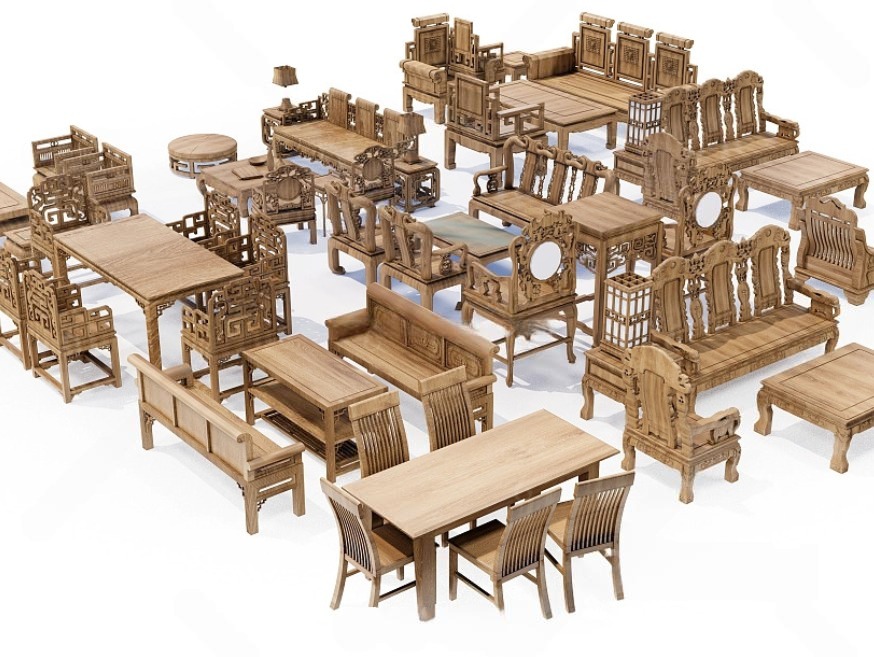 Traditional Wooden Furniture SketchUp Models