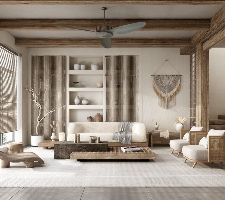 Wabi-Sabi Living Room Interior 3ds Max Model – Modern Japandi Style_VR
