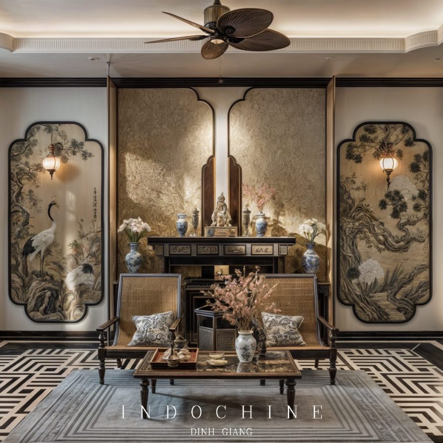 3Ds Max Indochine Living Room Interior Model Download by Giang Dinh Vu