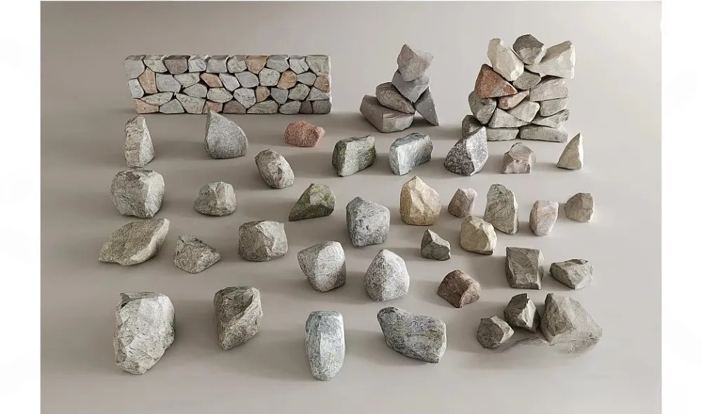 SET 05 Japanese Garden Rocks & Landscaping 3ds Max Model - Ảnh 2