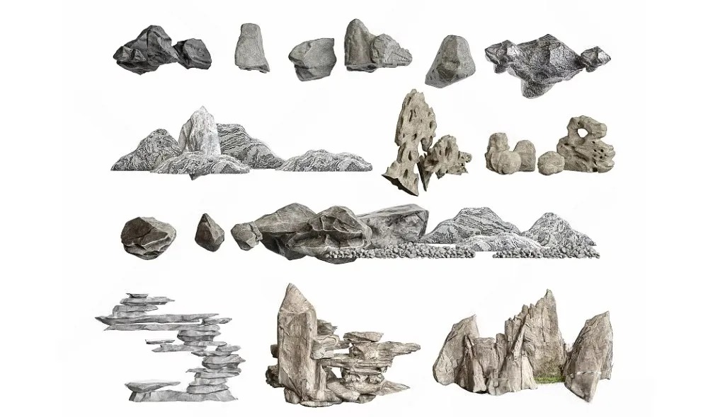 SET 05 Japanese Garden Rocks & Landscaping 3ds Max Model - Ảnh 6