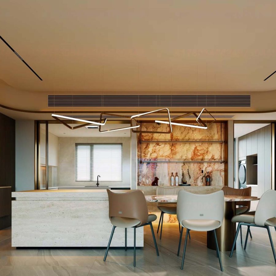Living Room and Dining Room - 3D Interior Scene_CR